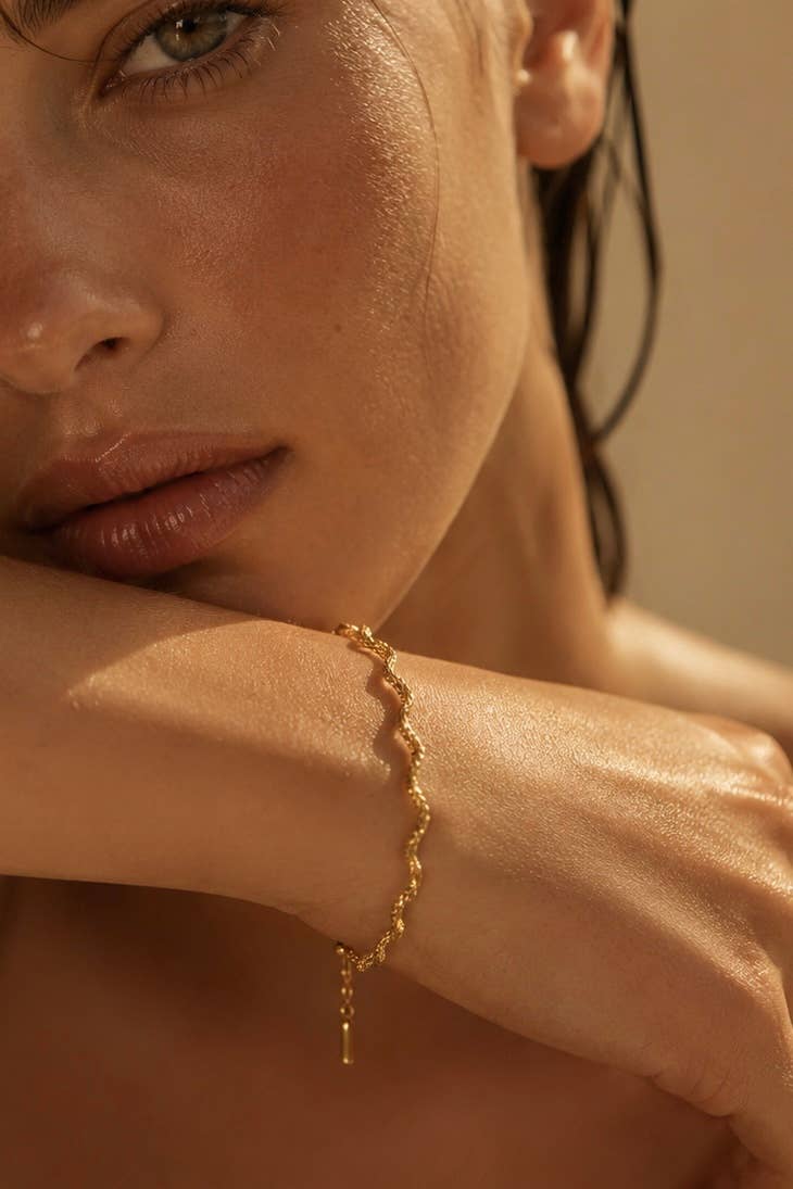 Bracelet Ondine en acier inoxydable doré