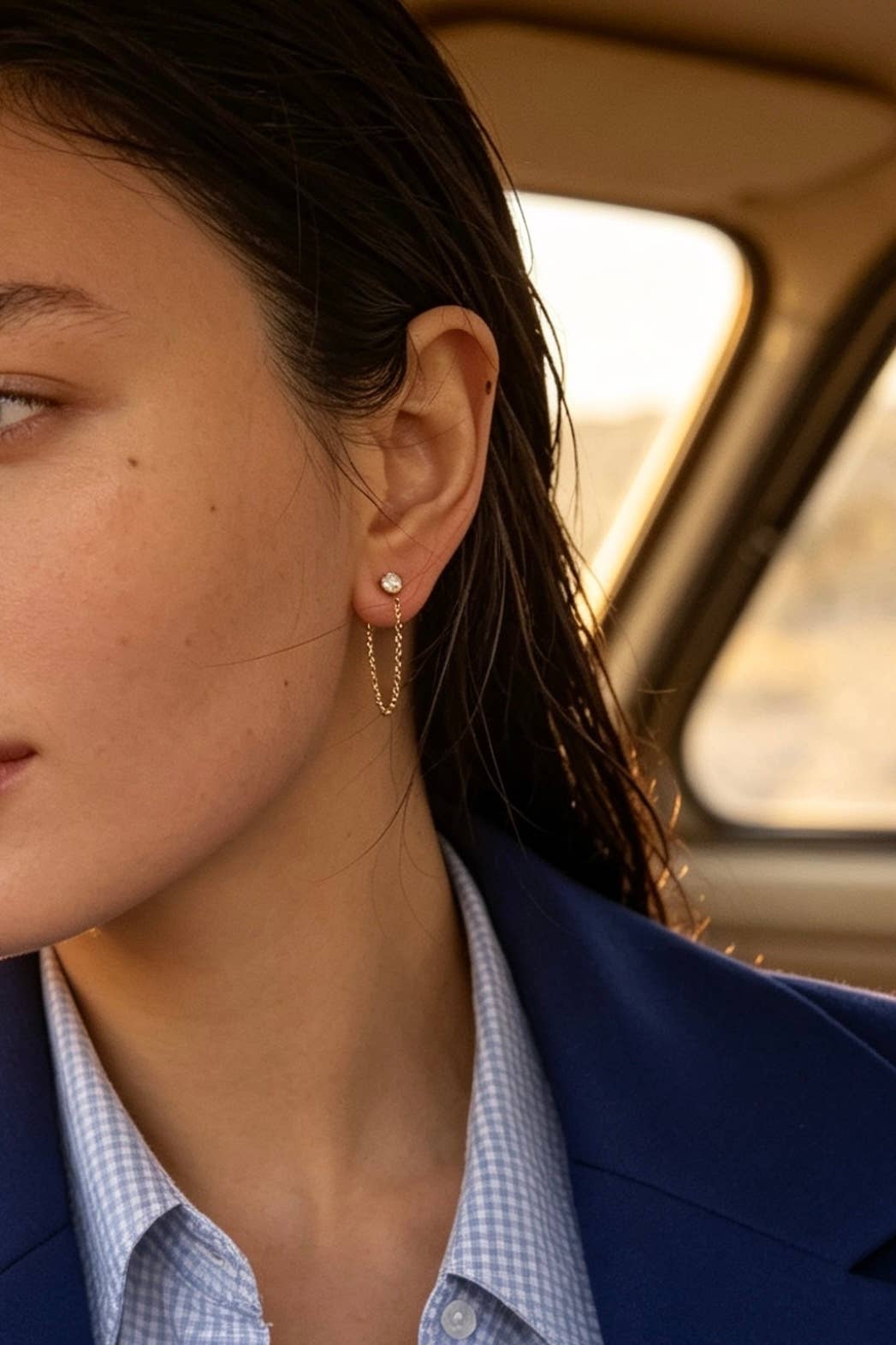 Boucles d'oreille Hugo acier inoxydable doré - argenté
