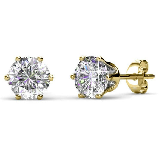 Boucles d'oreilles Birth Stone Avril - Doré et Cristal
