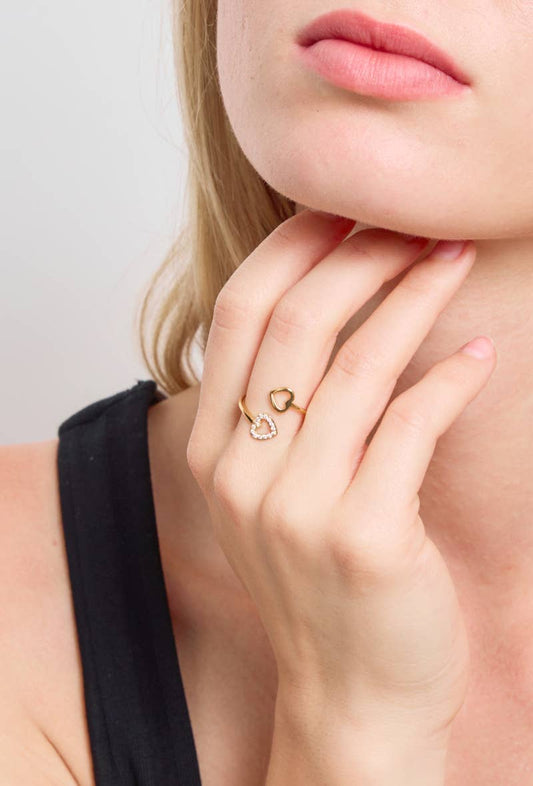 Bague Avec Strass En Acier Inoxydable: Or