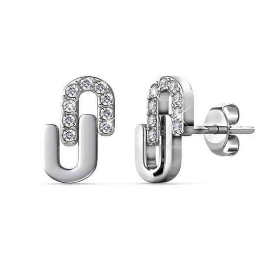 Union Oorbellen - Zilver en Kristal