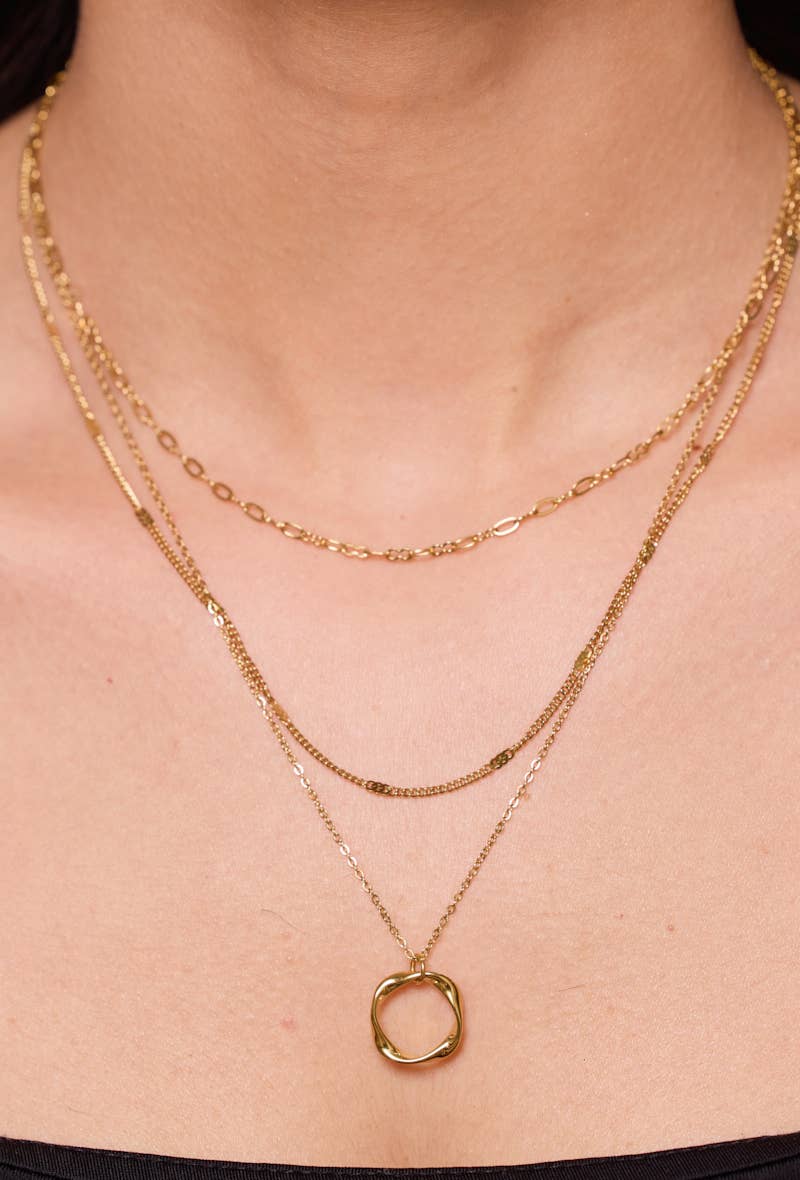 Drievoudige ketting: goud