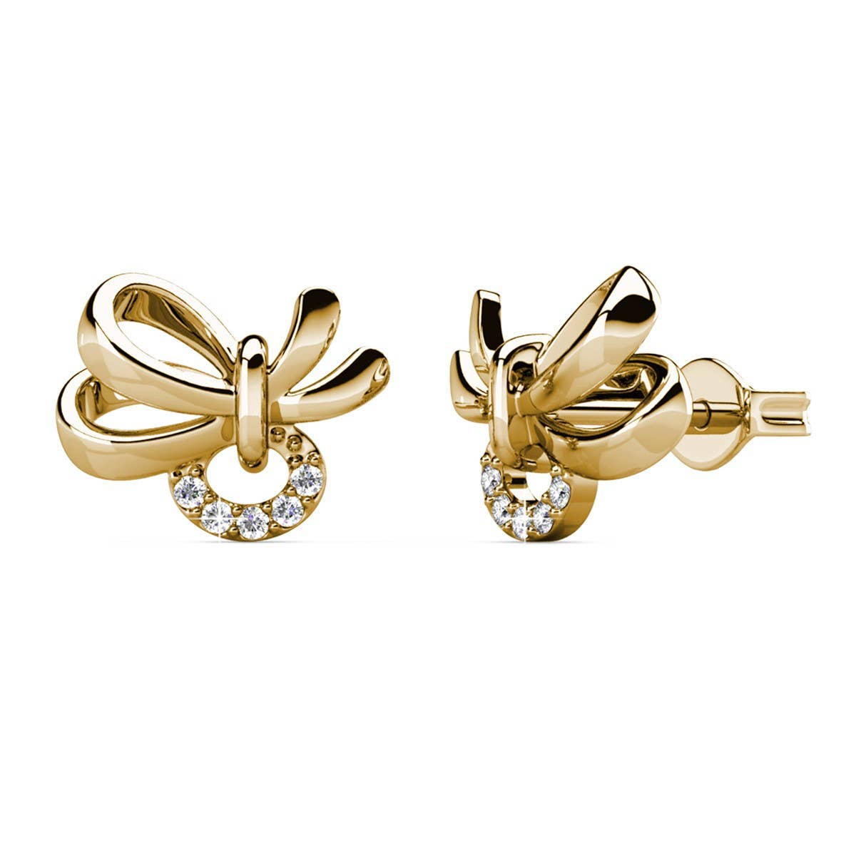 Boucles d'oreilles Posie - Doré et Cristal