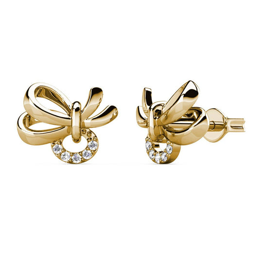 Boucles d'oreilles Posie - Doré et Cristal