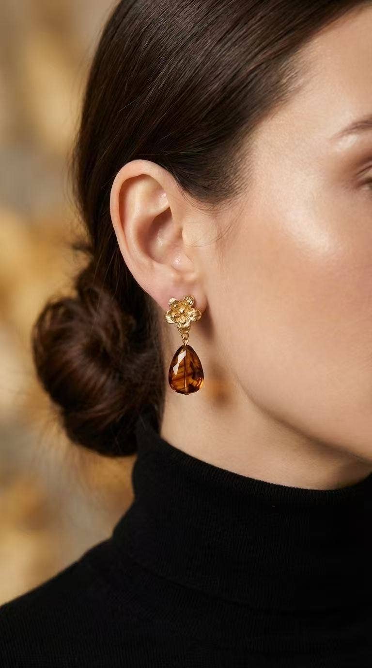 Poppy gold earrings – Asserted elegance