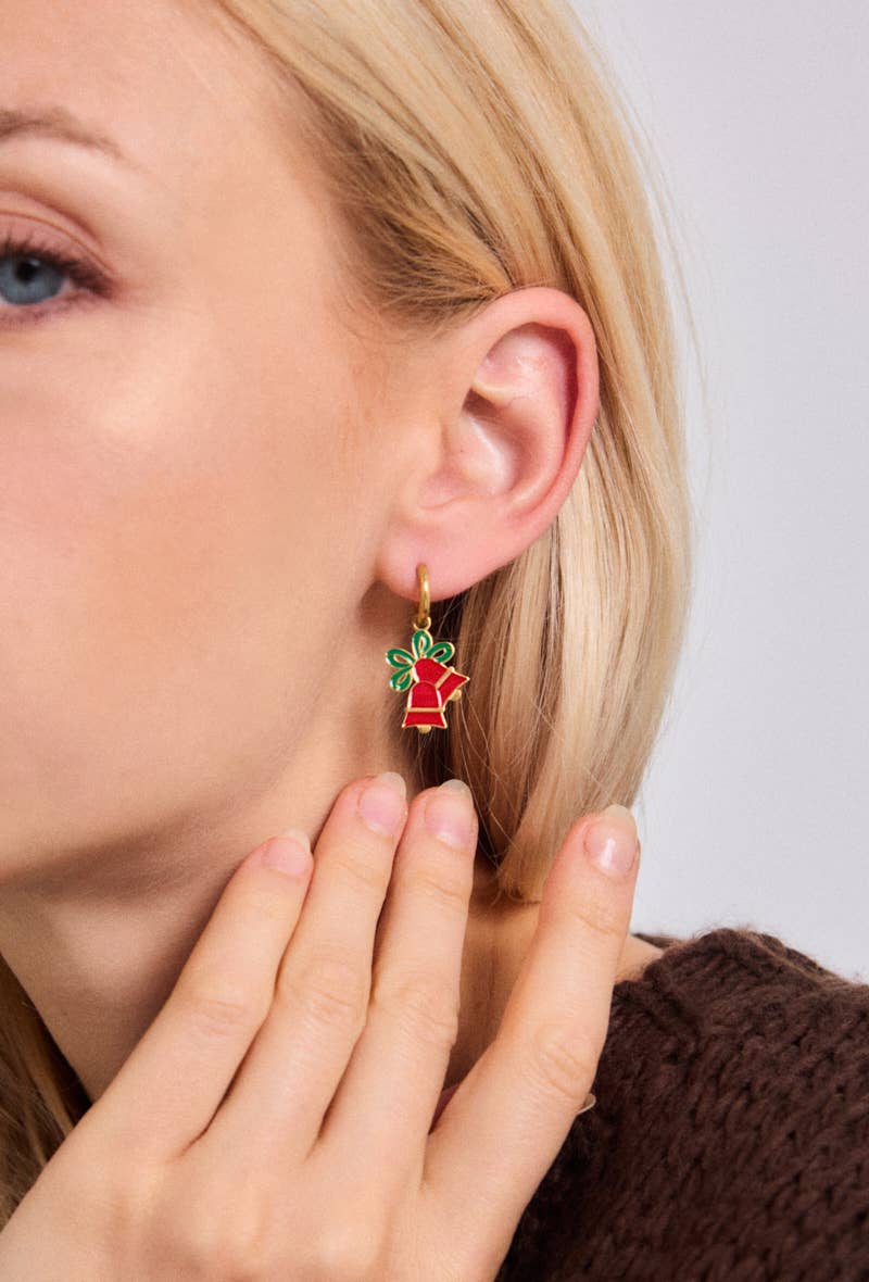 Kerst oorbellen: goud