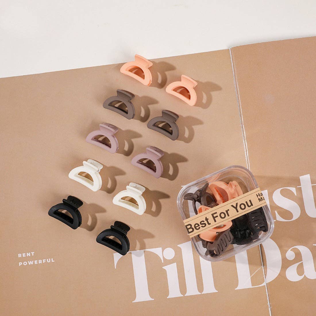 Beau - Coffret de petites pinces à cheveux mignonnes: RECTANGLE / 10