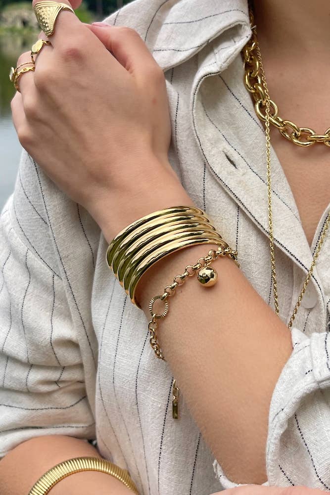 Barbara bangle armband: goud